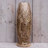 Migo Styling Tafellamp Schelp Cone copper Gevlokt E27 Nachtkast Woonkamer H46 cm Incl. LED