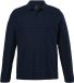 JP 1880 Heren Poloshirt met lange mouwen gestreept jacquard tot 8XL Navy blauw Maat 7XL