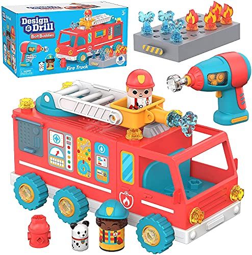 Learning Resources Design & Boor Bout Buddies Brandweerwagen, Fijne Motorvaardigheden Bouwspeelgoed, Veelkleurig, 4189