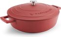 MasterClass Ondiepe Braadpan met Deksel, Kookplaat naar Oven naar Tafel Braadpan, Ultra Lichtgewicht, Optimale Warmtegeleiding, 4L, Rood