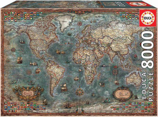 Educa Historical World Map (8000) - 1000 Piece Puzzle