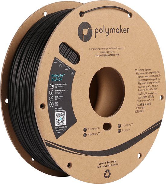 Polymaker PolyLite PLA-CF CARBON Filament Black 1.75 mm 1KG