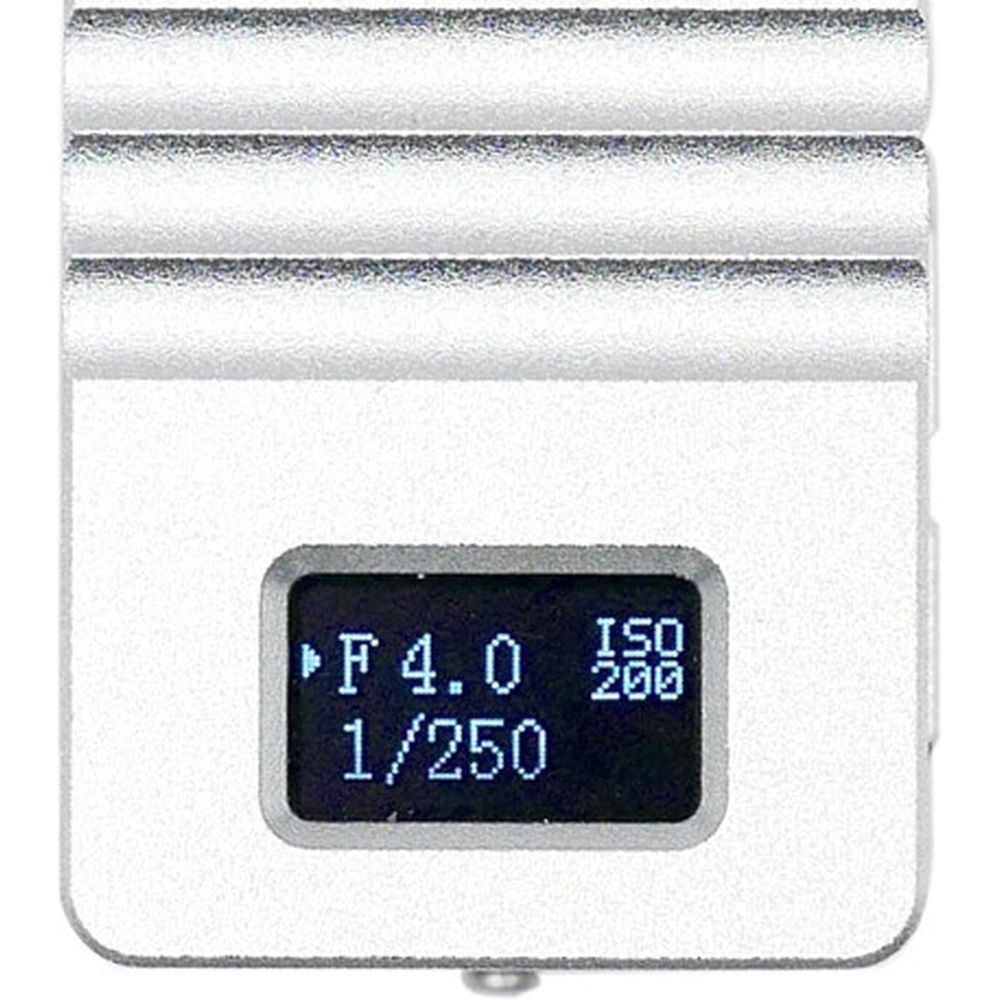 KEKS KM-Q digitale lichtmeter OLED display bovenop, zilver