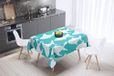 Bonamaison Tafelkleed, Anti-Mold, Sneldrogend, Waterdicht, 100% Polyester Tafellaken, Turkoois, wit, 140 x 140 Cm