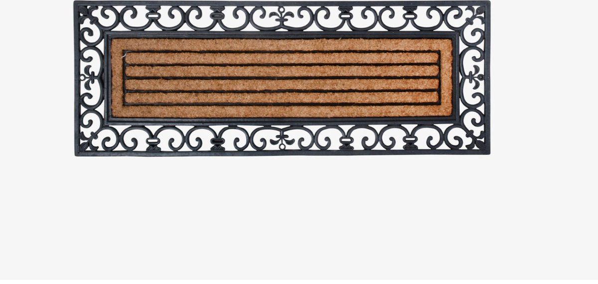 Esschert Design - Deurmat Rubber / Kokos 120 x 45 cm - Zwart/Bruin