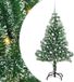 vidaXL Kunstkerstboom Sneeuw Gevlokt met LED Licht Groen en Wit 150 cm