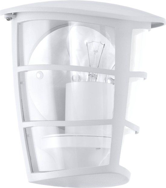 EGLO Aloria - Wandlamp - 1 Lichts - Wit - Rond - E27 - IP44 - Buiten