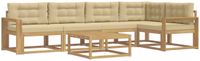 vidaXL - Buiten - bank - set - 6 - st - Wit - en - Beige - Polyester