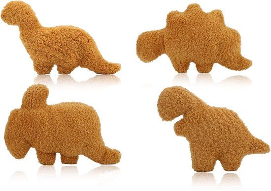 Klikkopers® - Kawaii Knuffel Set - 4 Stuks - 45CM - Dino Nugget Knuffel Set