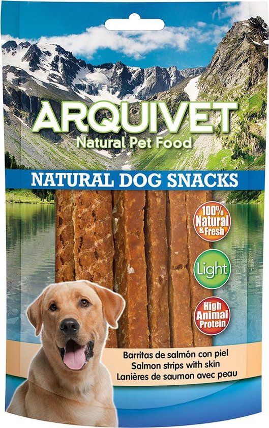 Arquivet Natural Snack Voor Honden Zalmsticks Met Huid 110 GR.
