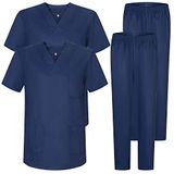 MISEMIYA - Set van 2 stuks – CASACA Y PANTALÓN SANITARIOS UNISEX UNIFORMES SANITARIOS MEDICOS, Marineblauw 22, L