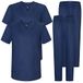 MISEMIYA - Set van 2 stuks – CASACA Y PANTALÓN SANITARIOS UNISEX UNIFORMES SANITARIOS MEDICOS, Marineblauw 22, L