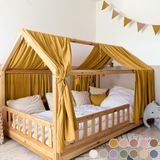 Lilimaus Bedhemel, 100% Coton mousseline, baldakijn pour Enfants, rideaux pour lit d'enfant 90 x 200 cm et 120 x 200 cm, décoration de chambre d'enfant, cadeau pour filles et garçons