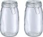Zeller Weckpot/inmaakpot Alfie - 2x - 1.4L - glas - beugelsluiting - D11 x H22 cm