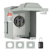 VEVOR Netcontactdoos voor campers, 50 ampère, 125/250 volt, stekkerbox voor camper, afsluitbaar, weerbestendig paneel NEMA 14-50R, camper, aanhanger, elektrische auto