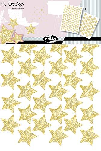 Decopatch - ad029o - Maildor - Mannen Design - Muursticker - Lot de 2 Kerstmis - 34,5 x 49 cm - Etoiles goud