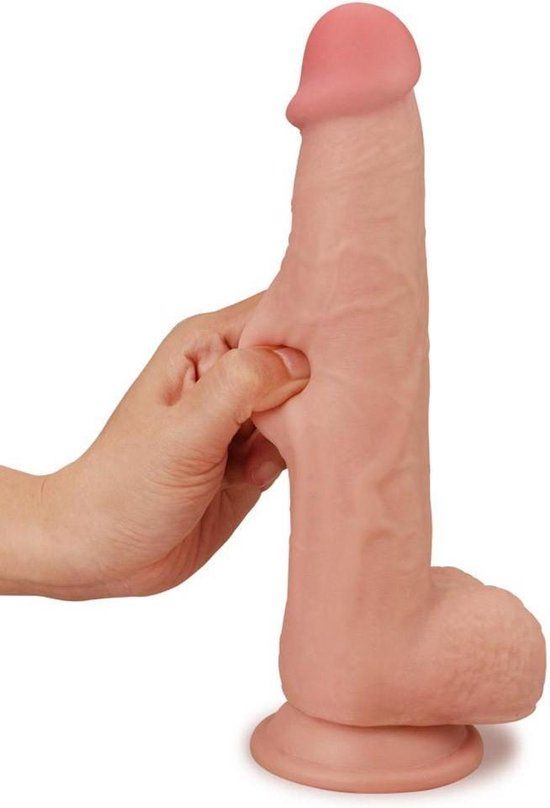 LoveToy - Sliding Skin Dildo 9.0" / 23 cm (Ø 4 CM) - Nude