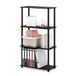 Furinno Turn-n-Tube 4-Tier Multifunctioneel Plankvertoningsrek met Ronde Buizen, Donker Walnoot