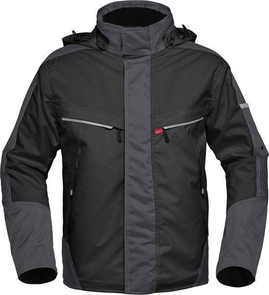 HaVeP 50171 Parka Zwart/charcoal grijs XL