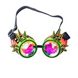 Bristol Novelty BM605 Kaleidoscoop Goggles Groen & Rood masker, Mannen, Vrouwen, Groen, Rood