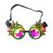 Bristol Novelty BM605 Kaleidoscoop Goggles Groen & Rood masker, Mannen, Vrouwen, Groen, Rood