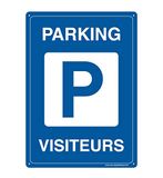AUA SIGNALETIQUE - Voorgeboorde plaat met afgeronde hoeken – parkeerplaats, bezoekers, 150 x 210 mm, aluminium Dibond 3 mm