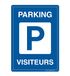 AUA SIGNALETIQUE - Voorgeboorde plaat met afgeronde hoeken – parkeerplaats, bezoekers, 150 x 210 mm, aluminium Dibond 3 mm