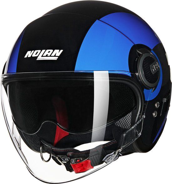 Nolan N21 Visor 06 Bicromo 351 Zwart Blauw Hemelsblauw Glossy Jethelm - Maat S