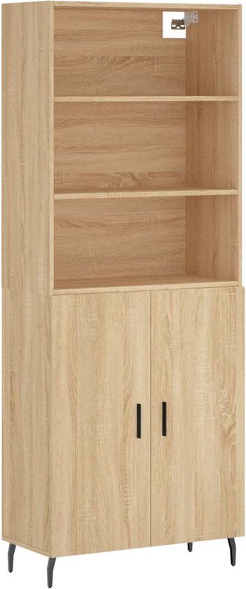 vidaXL Hoge kast 69,5x34x180 cm bewerkt hout sonoma eikenkleurig