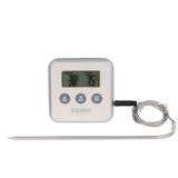 CUISY - KC2053 - Thermomètre Sonde Minuteur Numérique Électronique Digital Cuisine Cuisson Four Barbecue Viande Rouge/Noir/Blanc/Vert 8 x 8 x 1,8 cm