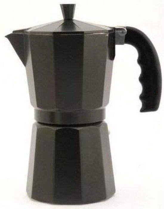 Orbegozo KFN 1210 Italiaans koffiezetapparaat van aluminium, 12 kopjes, ergonomische handgreep, veiligheidsventiel, afneembaar filter, zwart