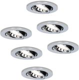 HOFTRONIC Maya 6x LED Inbouwspot - Dimbaar & Kantelbaar - GU10 - IP20 - Chroom - 6400K Daglicht Wit