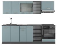 Vicco R-Line Complete keukeneenheid – 240 cm zonder werkblad Blauw-grijs/antraciet