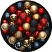 Merkloos / Sans marque Kaemingk B.V. 42x Kunststof Kerstballen Mix Rood/Goud/Donkerblauw 3 cm
