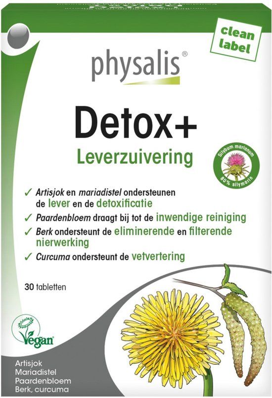 Physalis Detox+ Tabletten Leverzuivering - 30 stuks