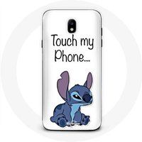 Maniacase Hoesje voor Samsung Galaxy J7 2017 Lilo en Stitch Schattige Witte achtergrond