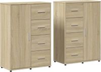 vidaXL Dressoirs 2 st 60x31x84 cm bewerkt hout sonoma eikenkleurig