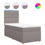 vidaXL Boxspring met matras stof taupe 120x190 cm