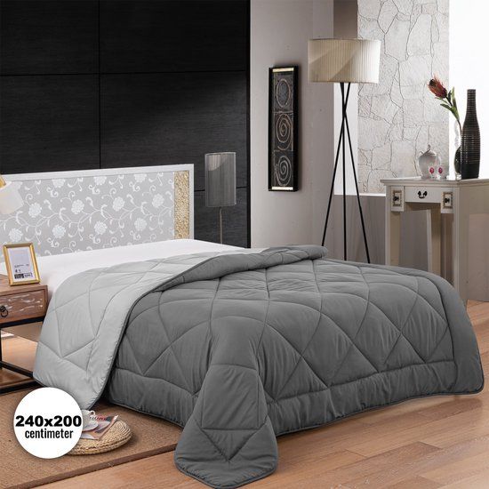 Herzberg HG-2420BCO Microvezel Dekbed - 240x200cm - Grijs