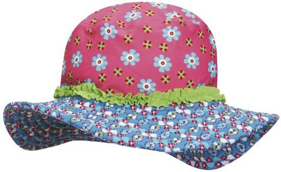 Playshoes UV zonnehoedje Kinderen Bloem - Roze - Maat 55cm