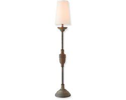 Loberon Tafellamp Caylus wit/bruin