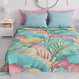 PETTI Artigiani Italiani - Sprei voor tweepersoonsbed, lente en zomer, lichte deken voor tweepersoonsbed, beddengoed, tropisch 06, 100% Made in Italy