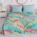 PETTI Artigiani Italiani - Sprei voor tweepersoonsbed, lente en zomer, lichte deken voor tweepersoonsbed, beddengoed, tropisch 06, 100% Made in Italy