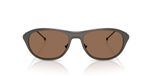 Diesel DL 1011 Lunettes de soleil unisexe Ruthénium Ovale Marron 55mm
