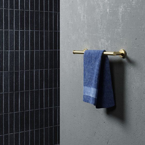 hotbath Cobber X Handdoekstang 34cm Geborsteld Messing PVD CXA06BBP