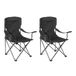 Amazon Basics Draagbare Opvouwbare Campingstoel met Bekerhouder - Outdoor Stoel met Stevig Stalen Frame - Waterbestendige Klapstoel met Draagtas - 72,5cm x 52,5cm x 93,2cm - Zwart - 2 Stuks