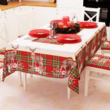 PETTI Artigiani Italiani - Kerst Tafelkleed Vlekbestendig Rechthoekig Tafelkleed voor Keuken, Motief Beige Rendier, 140x360 cm, 100% Made in Italy