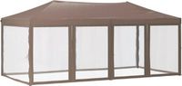 vidaXL Partytent, inklapbaar met zijwanden, taupe, 3x6 meter