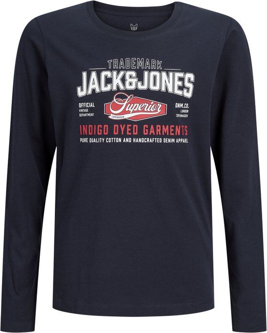 JACK&JONES JUNIOR JJELOGO TEE LS O-NECK 2 COL AW26 SN JNR Jongens Trui - Maat 152