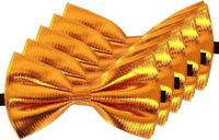 Merkloos 5x Gouden verkleed vlinderstrikjes 14 cm voor dames/heren
